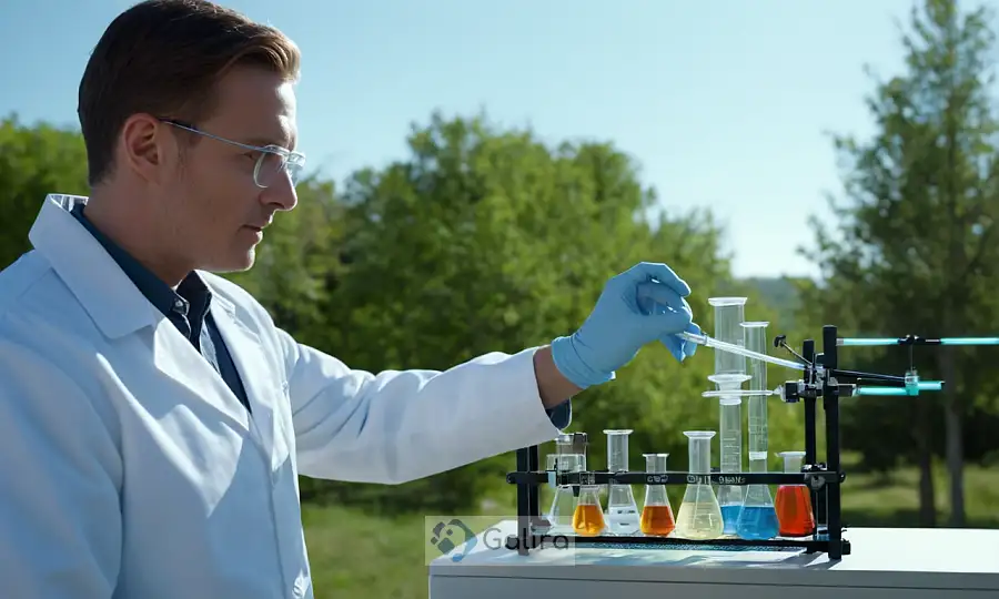 Un científico que realiza un experimento, utilizando su método, con ejemplos mostrados.